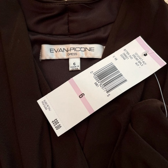 🏷️ Evan Picone Dream Girls Cocao Colored Halter Empire Midi Dress Ruched Waist - Picture 6 of 7